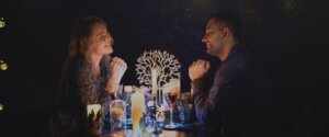 Candlelit dinner at home