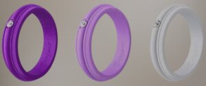 Supgear Rhinestone Silicone Wedding Ring Set